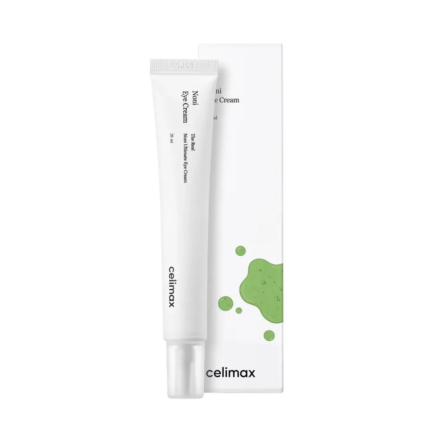 Celimax eye cream tube and packaging on a white background