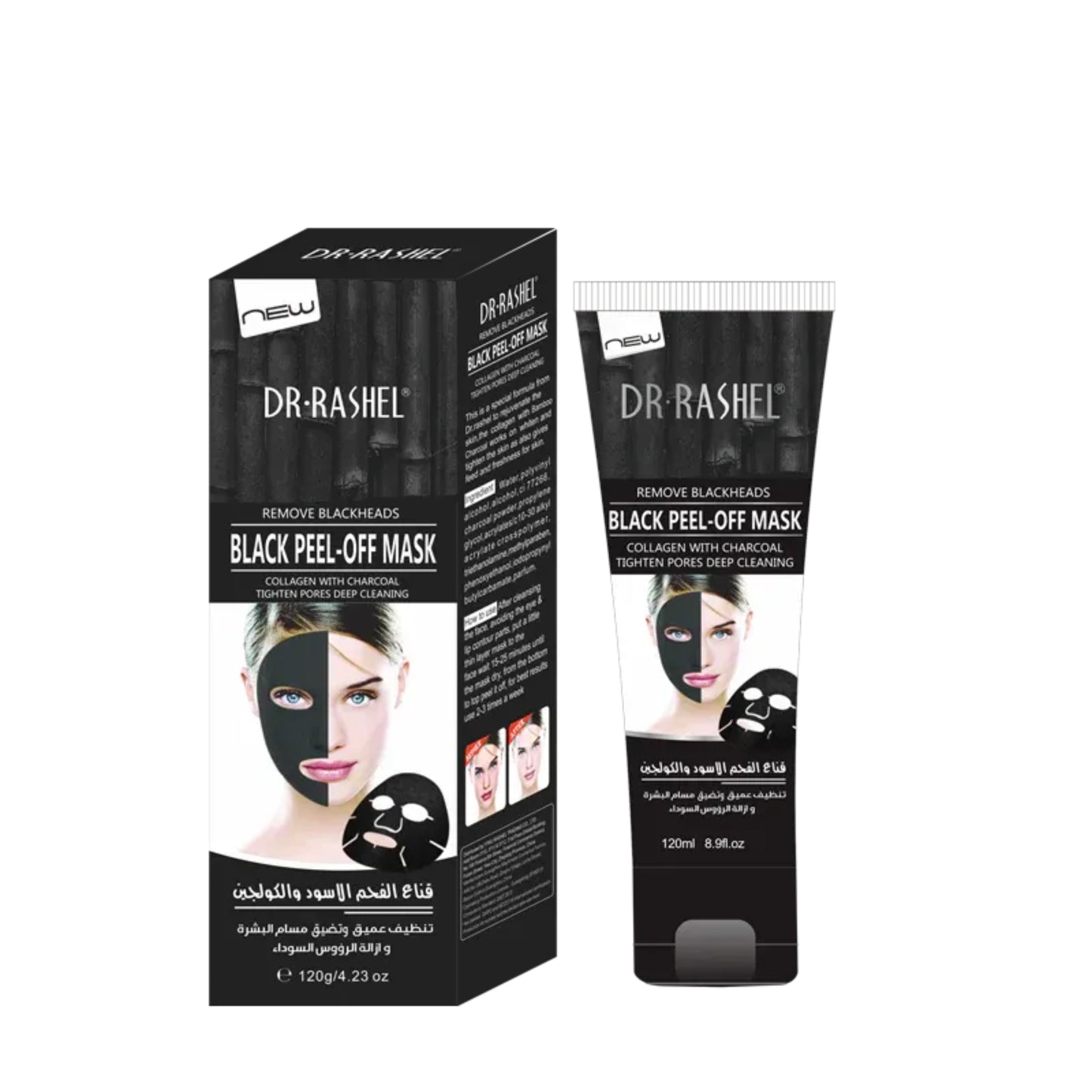 Dr. Rashel Bamboo Charcoal Peel Off Mask 120ml for blackhead removal