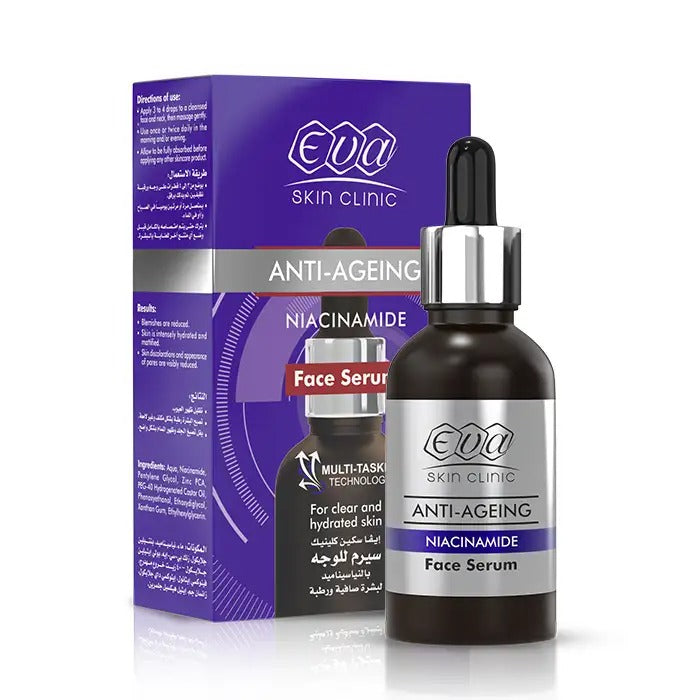 Eva Skin Clinic Niacinamide Facial Serum 30ml - سيروم إيفا سكين كلينيك بالنياسيناميد لتوحيد لون البشرة وتقليل المسام | Lumella