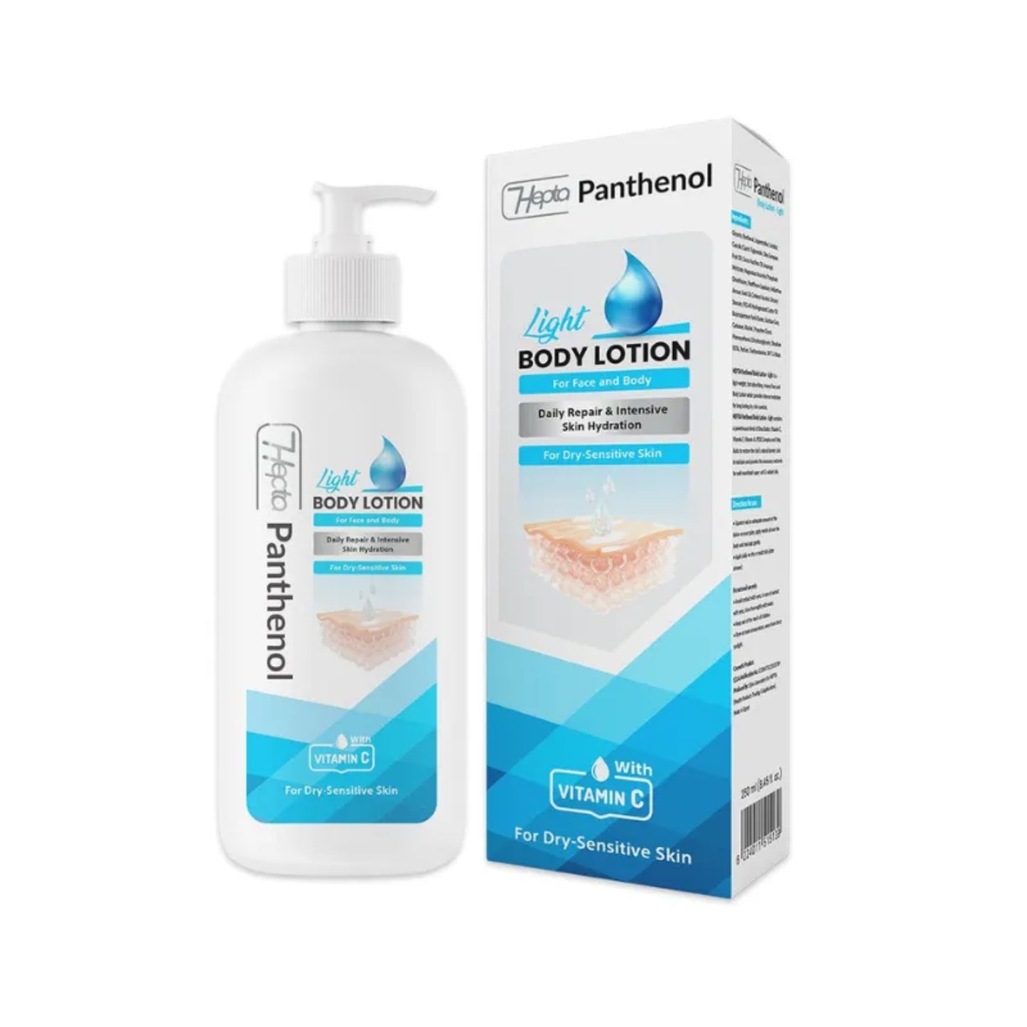 Hepta Panthenol Light Body Lotion 250ml for daily hydration