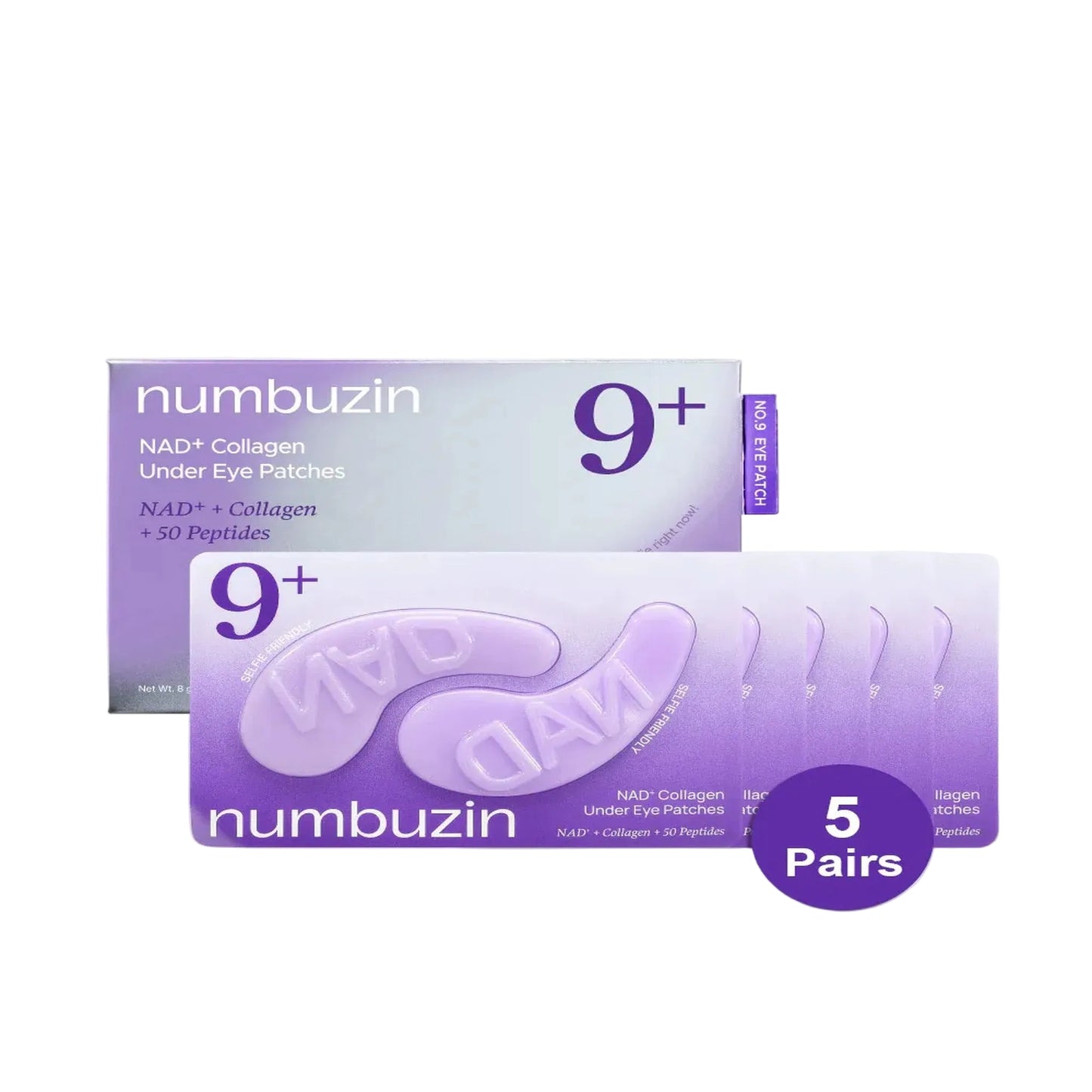 Numbuzin NAD+ Collagen Under Eye Patches packaging on a white background