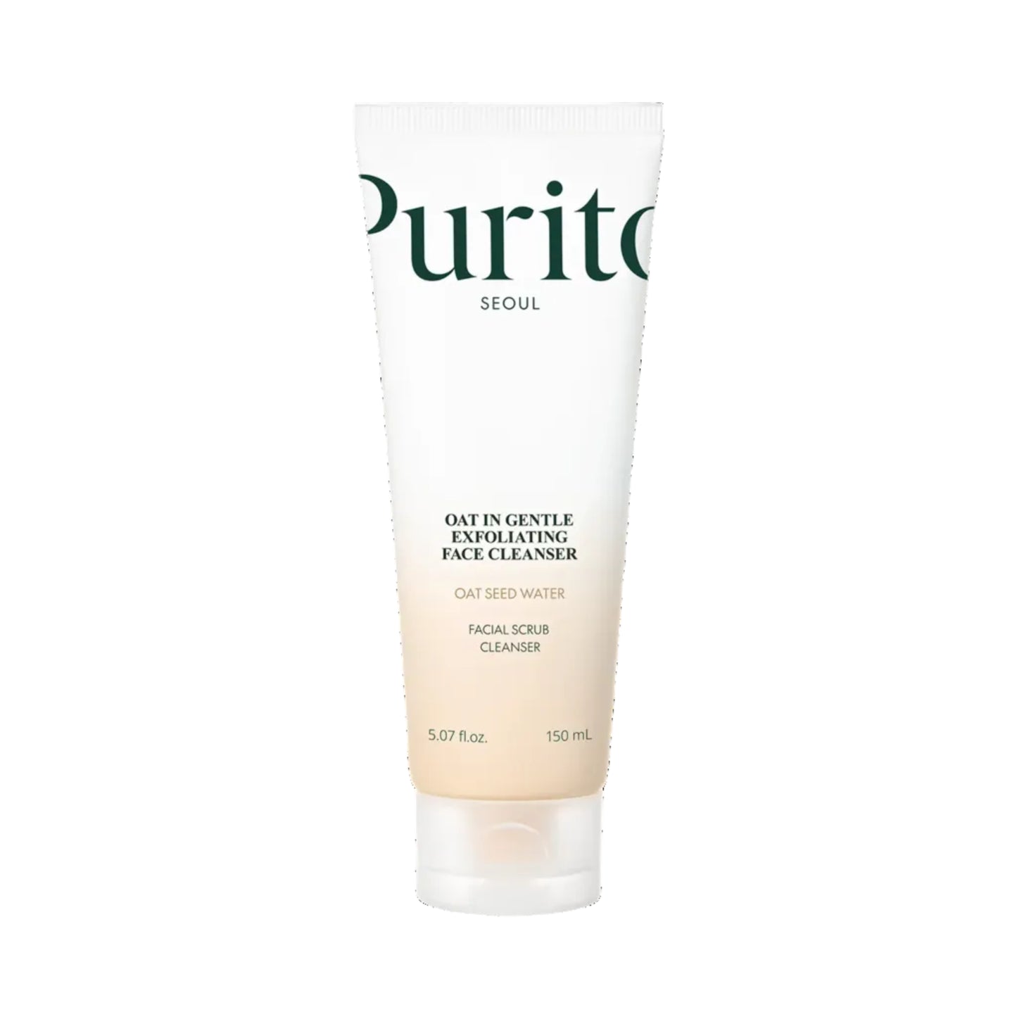 Tube of Purito facial cleanser on a white background
