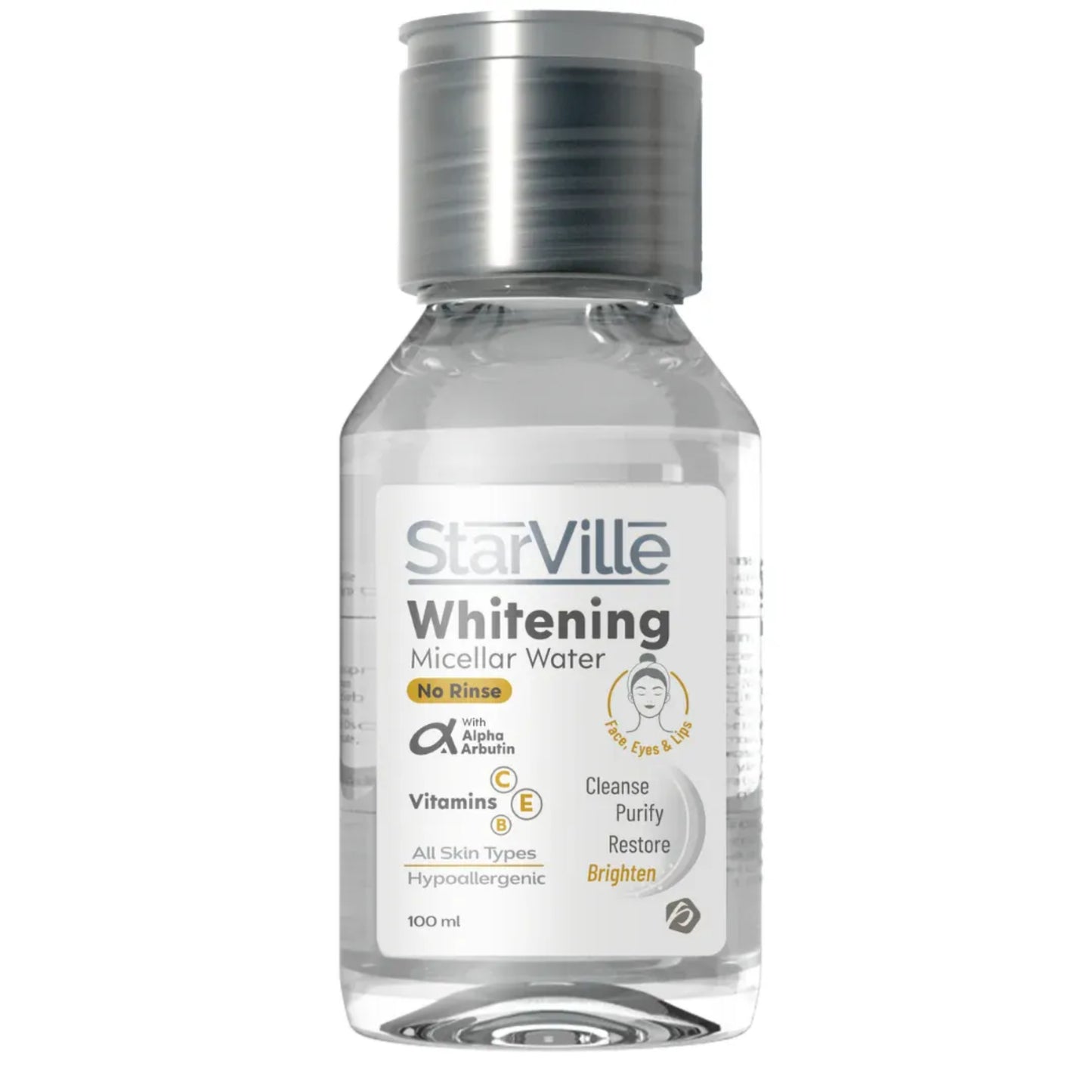 Starville Whitening Micellar Water 100ml for makeup removal and skin brightening