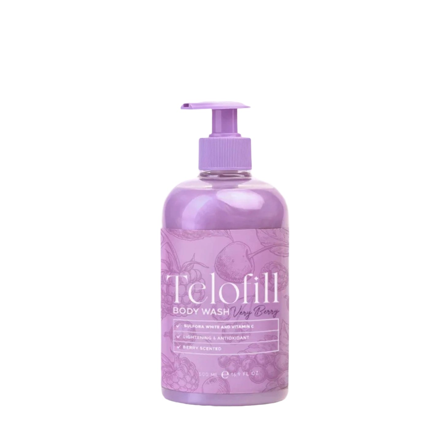 Telofill Very Berry Body Wash 500ml for gentle cleansing