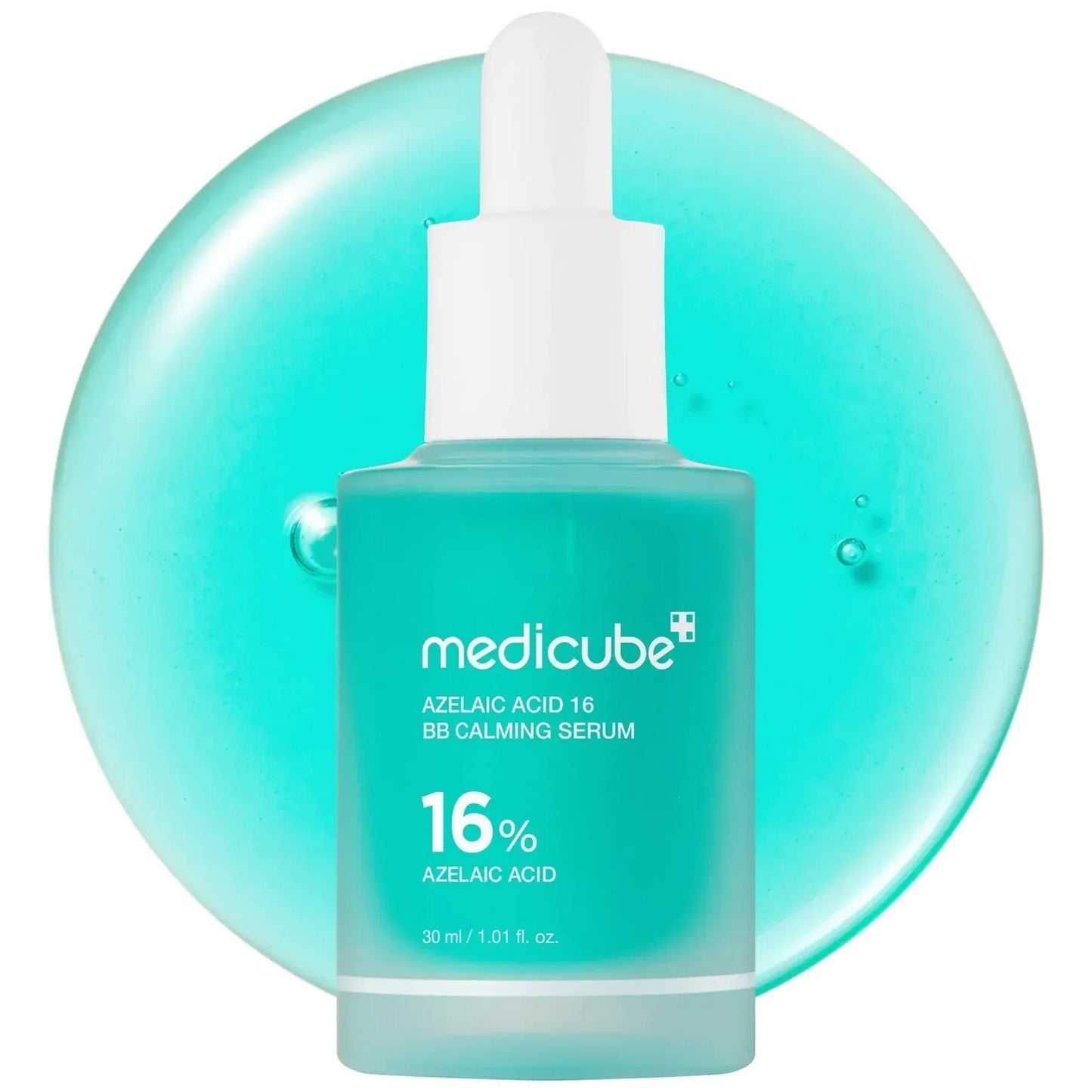 Medicube Azelac Acid 16 BB Calming Serum bottle with dropper on a white background