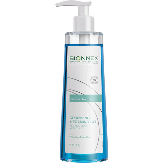 Bionnex Rensaderm Cleansing and Foaming Gel 200ml for deep pore cleansing
