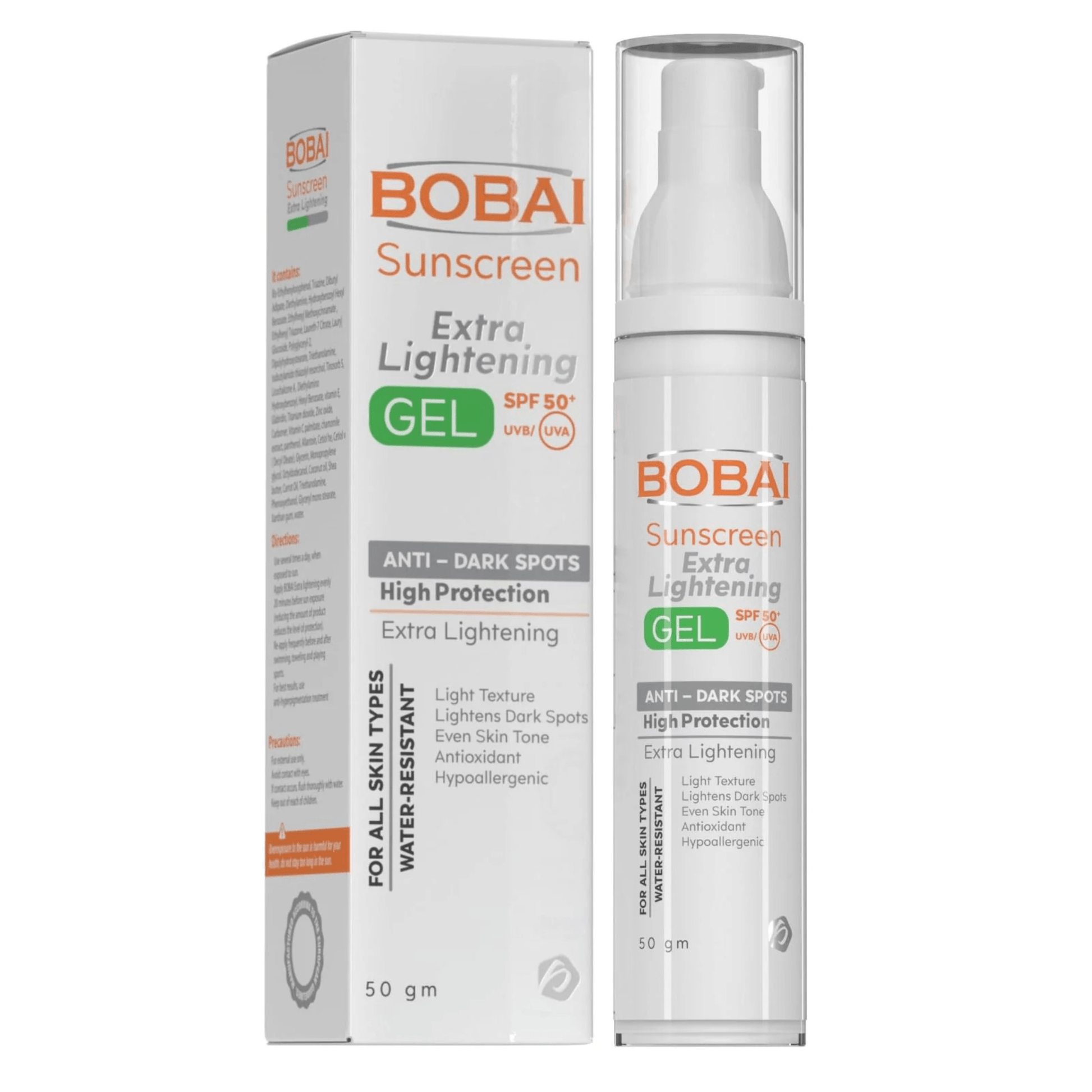 Bobai Sunscreen Gel Extra Lightening 50g - جل بوباي للحماية من الشمس مع تفتيح إضافي للبشرة | Lumella
