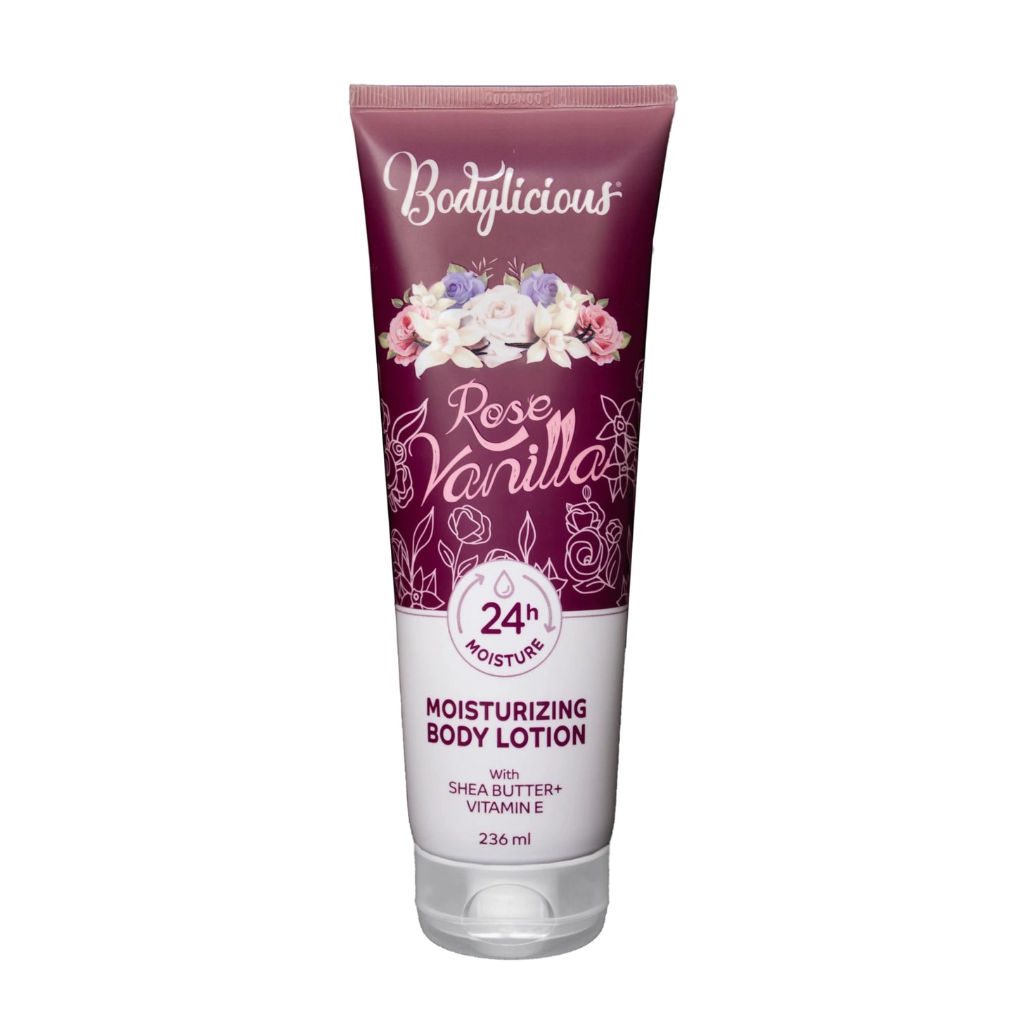 Bodylicious Rose Vanilla Body Lotion 236ml for skin hydration
