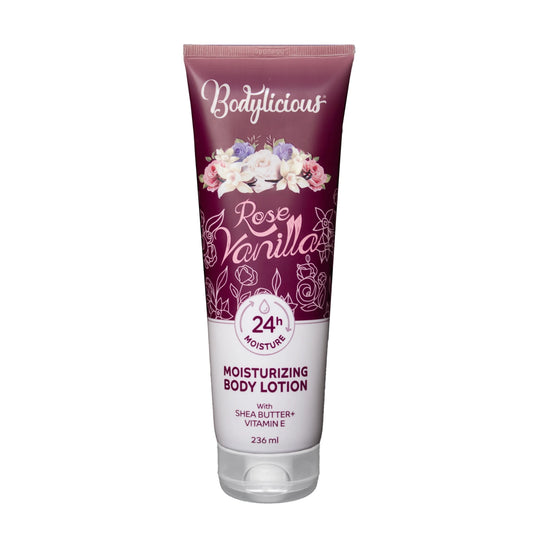 Bodylicious Rose Vanilla Body Lotion 236ml for skin hydration
