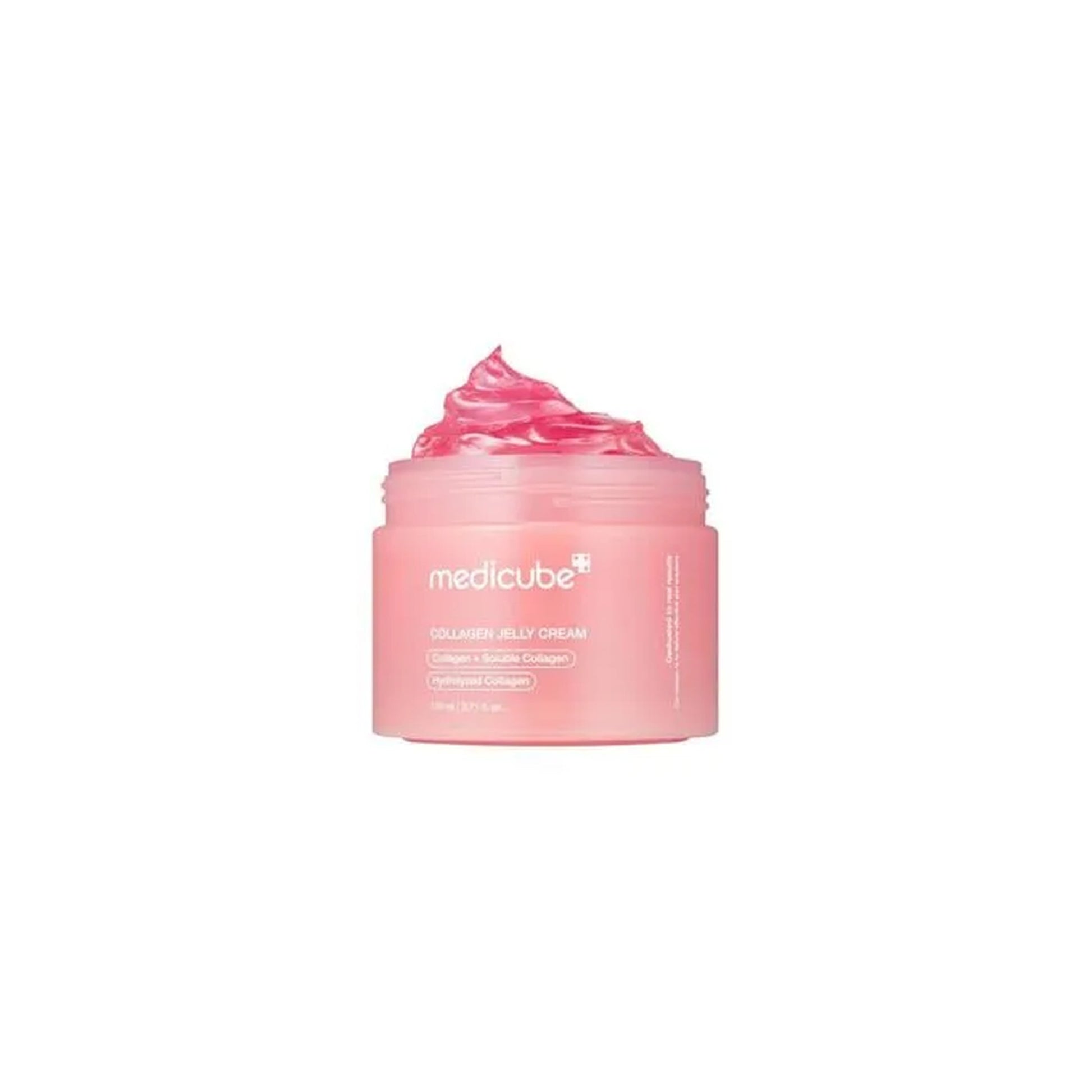 Pink jar of cream with Medicube branding on a white background