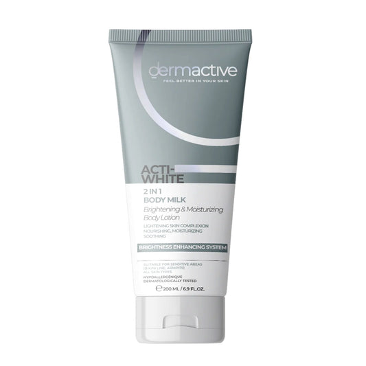 Dermactive Acti-White 2in1 Body Milk 20ml - لوشن ديرماكتيف أكتي-وايت 2 في 1 لتفتيح وترطيب الجسم | Lumella
