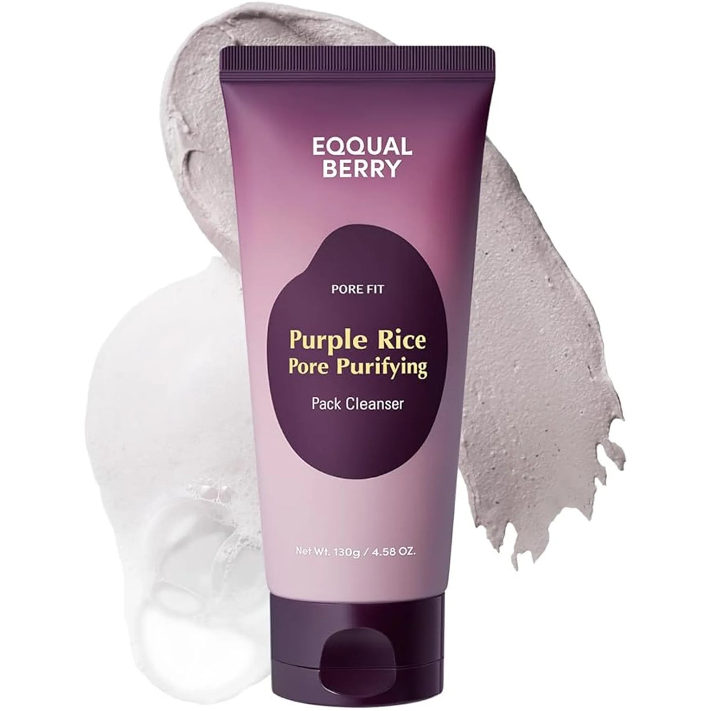 Tube of Equal Berry Purple Rice Pore Purifying Pack Cleanser on a white background