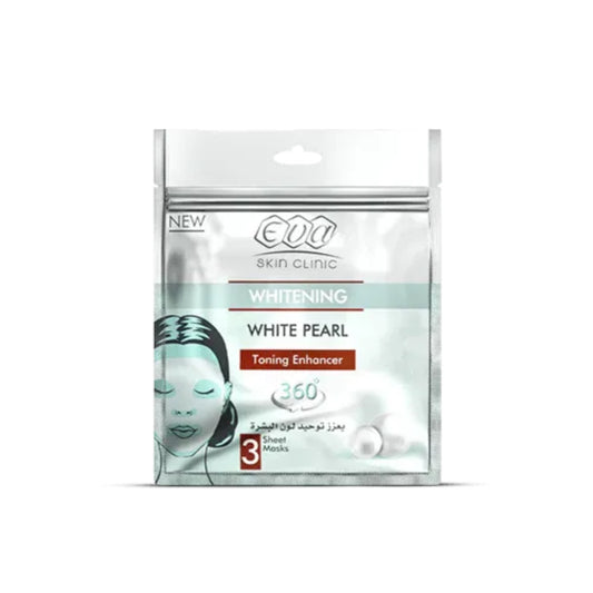 Eva Skin Clinic White Pearl Sheet Mask 3 Sheets for brightening and hydration
