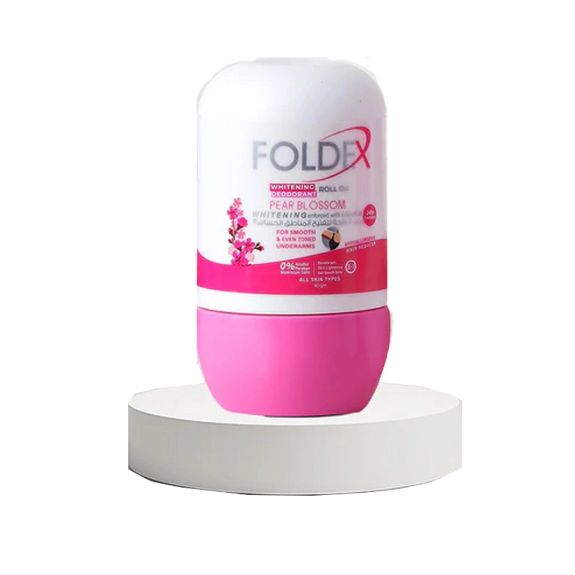 Foldex Whitening Deodorant Roll-On 60ml for underarm brightening
