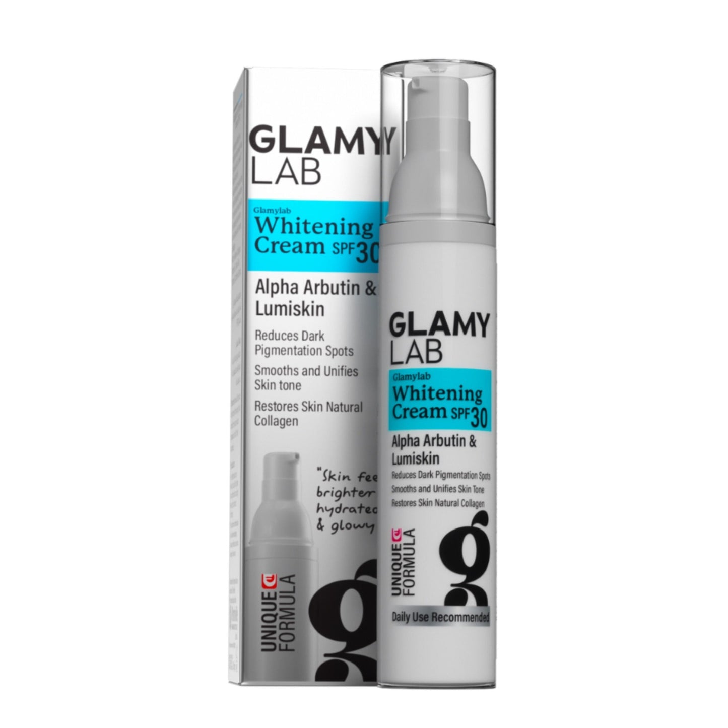 Glamy Lab Whitening Cream SPF30+ 50gm - كريم جلامي لاب لتفتيح البشرة مع حماية من الشمس بعامل 30+ | Lumella
