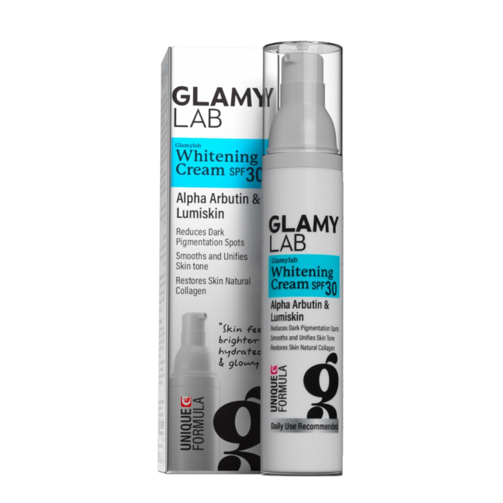Glamy Lab Whitening Cream SPF30+ 50gm - كريم جلامي لاب لتفتيح البشرة مع حماية من الشمس بعامل 30+ | Lumella
