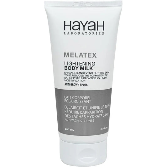 Hayah Melatex Lightening Body Milk Cream 200ml for skin brightening
