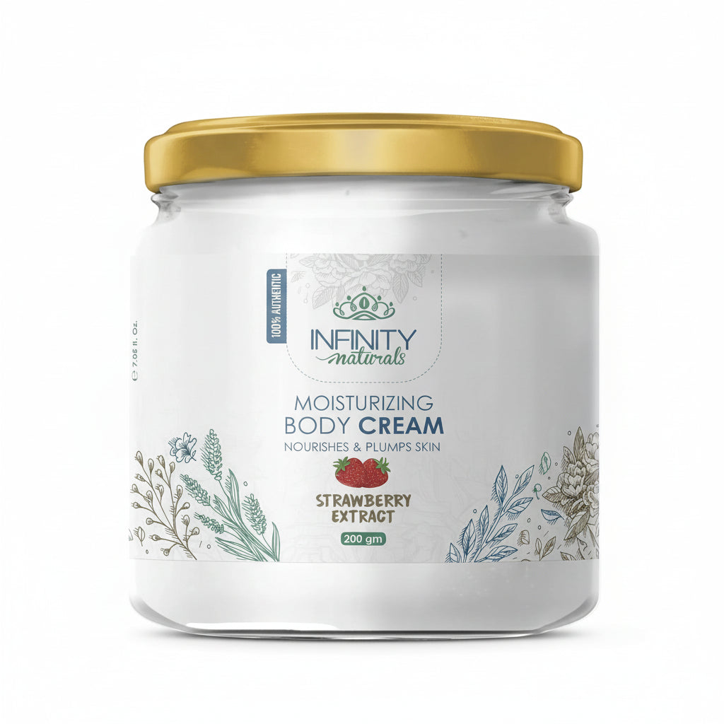 Infinity Moisturizing Body Cream with Strawberry Extract 250ml for deep hydration
