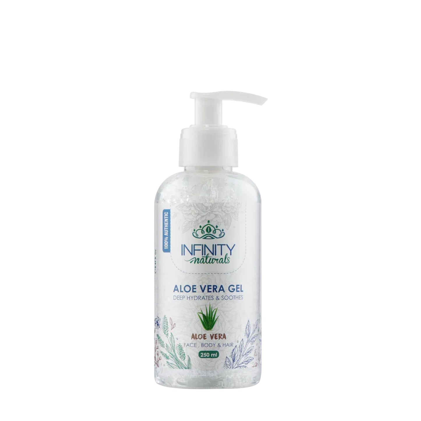 Infinity Naturals Aloe Vera Gel 250ml for face body and hair hydration
