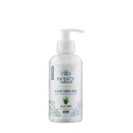 Infinity Naturals Aloe Vera Gel 250ml for face body and hair hydration
