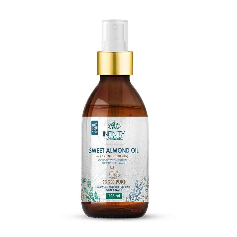 Infinity Naturals 100% Pure Sweet Almond Oil 125ml - زيت إنفينيتي ناتشورالز النقي من اللوز الحلو للبشرة والشعر | Lumella
