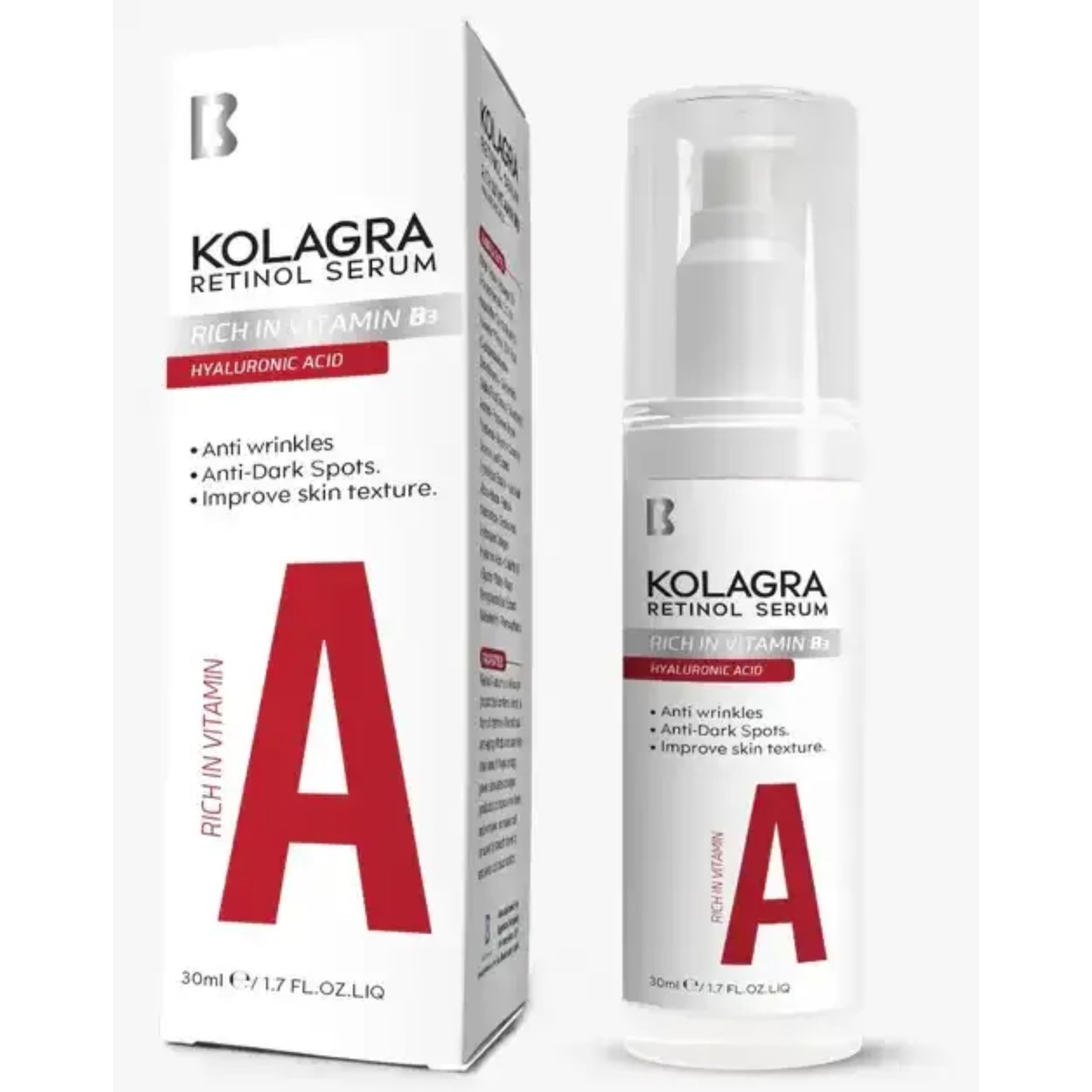 Kolagra Retinol Serum Rich V.C 30ml for anti-aging
