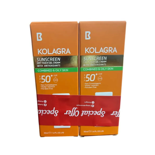Kolagra Sunscreen Gel SPF 50+ 50ml for sun protection
