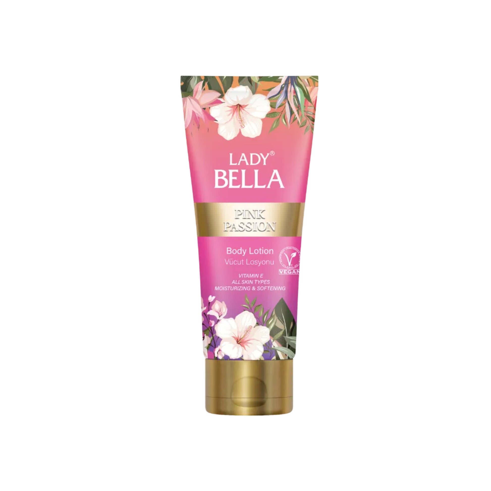 Lady Bella Body Lotion Pink Passion 200ml for skin hydration
