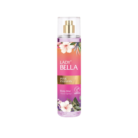 Lady Bella Body Mist Pink Passion 200ml for refreshing fragrance
