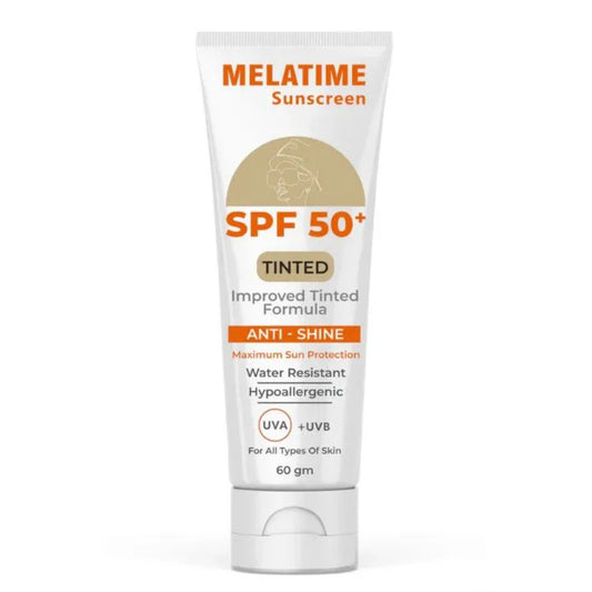 Melatime Tinted Sunscreen SPF50+ 60g for sun protection
