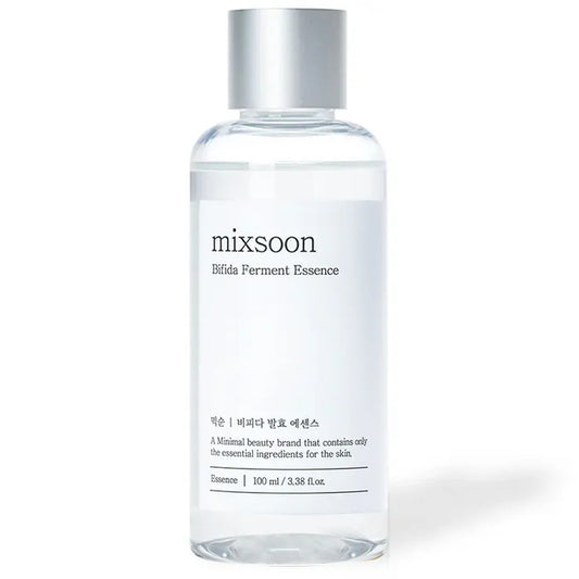Clear bottle of mixsoon Bifida Ferment Essence on a white background