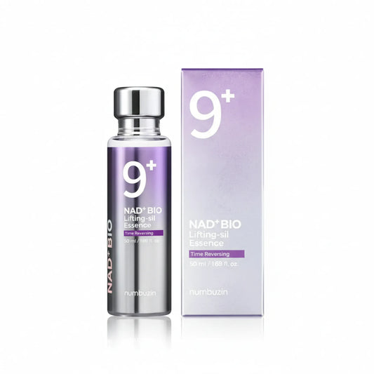 NAD+BIO lifting oil essence bottle and packaging on a white background