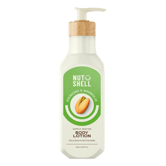 Nutshell Pistachio & Magnolia Body Lotion 465ml for deep hydration
