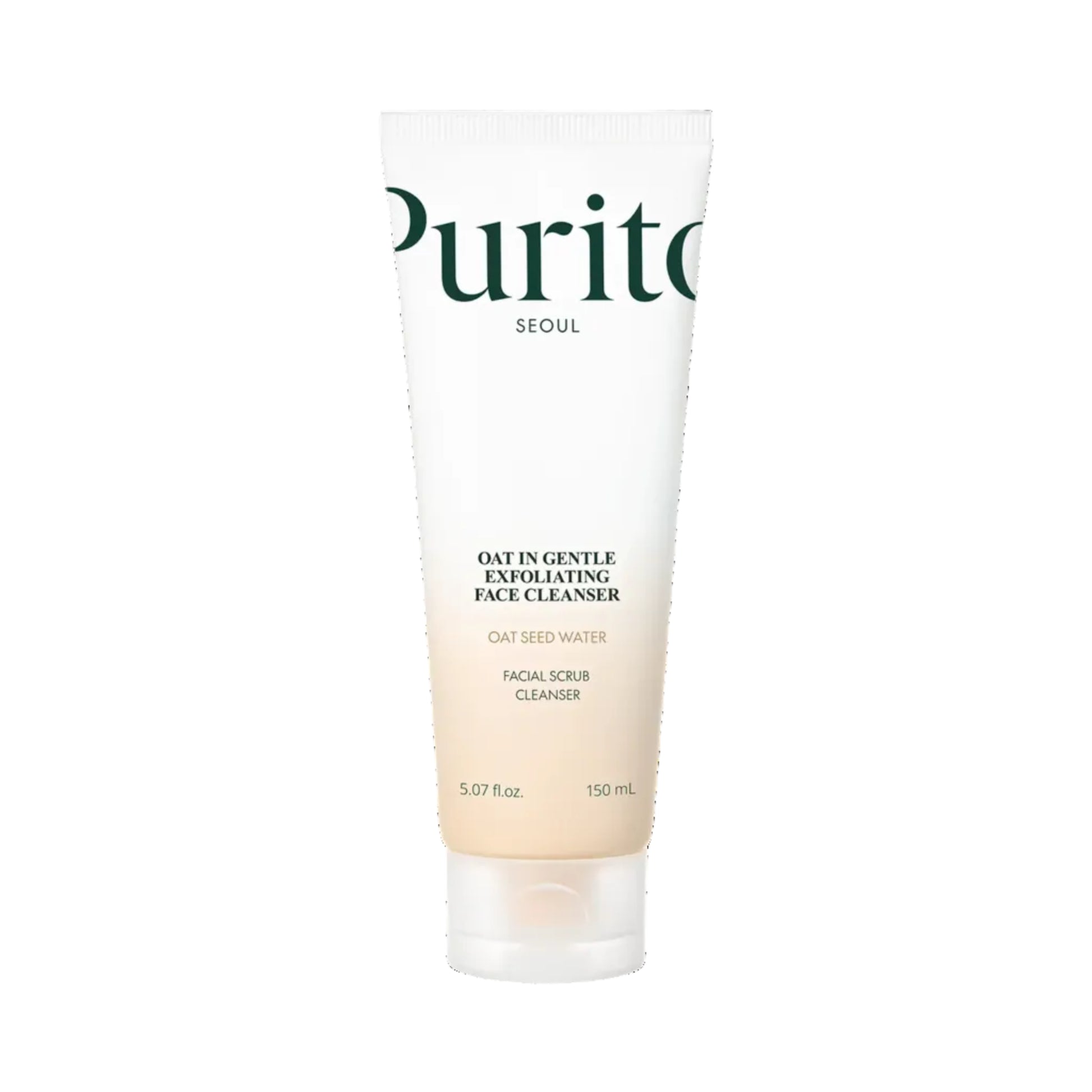Tube of Purito facial cleanser on a white background