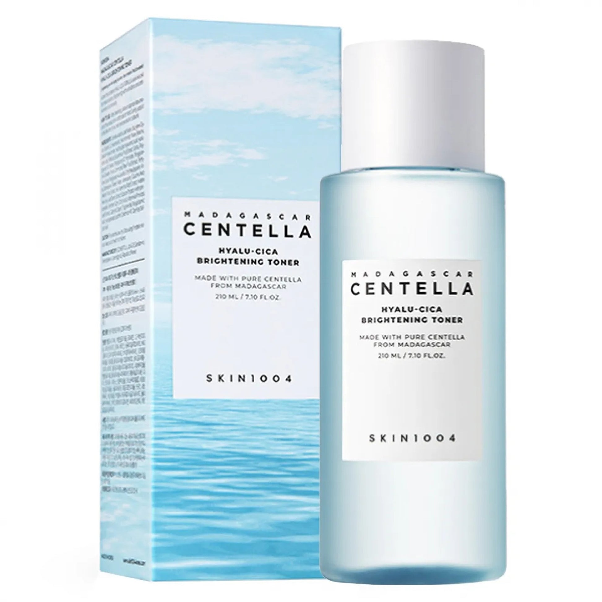 SKIN1004 Madagascar Centella Hyalu-Cica Brightening Toner with packaging on a white background