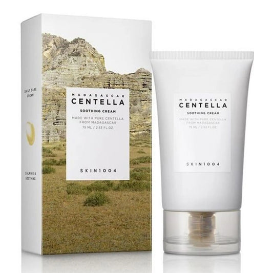 SKIN1004 Madagascar Centella Soothing Cream packaging with natural landscape design on the box.