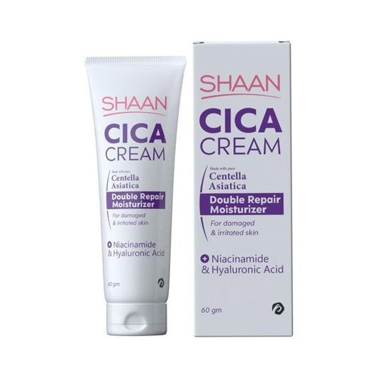 Shaan Cica Cream Double Repair Moisturizer 60gm - كريم شان بالسيكا للإصلاح المزدوج والترطيب المكثف | Lumella

