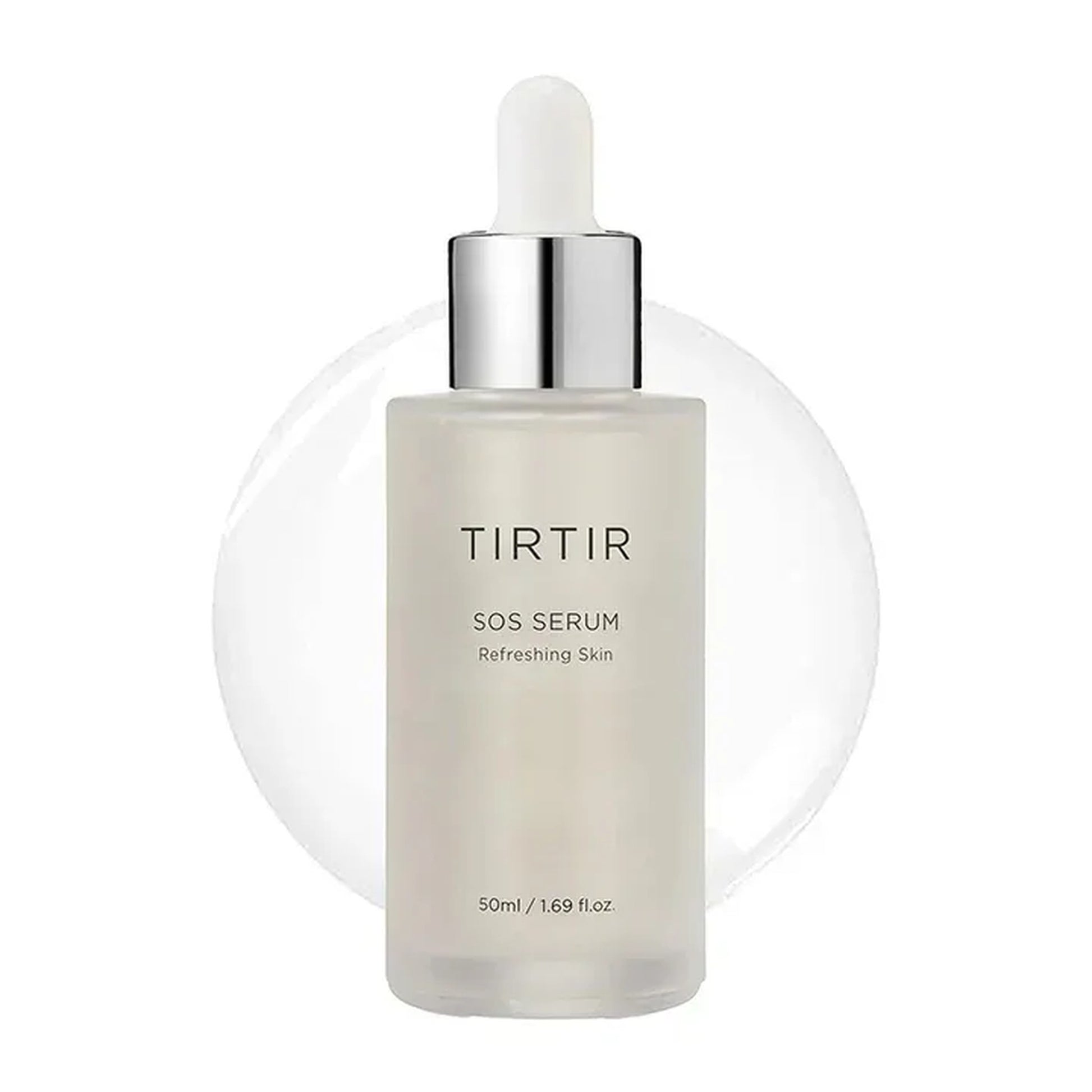 TIRTIR SOS Serum bottle with dropper on a white background