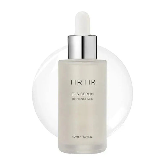 TIRTIR SOS Serum bottle with dropper on a white background