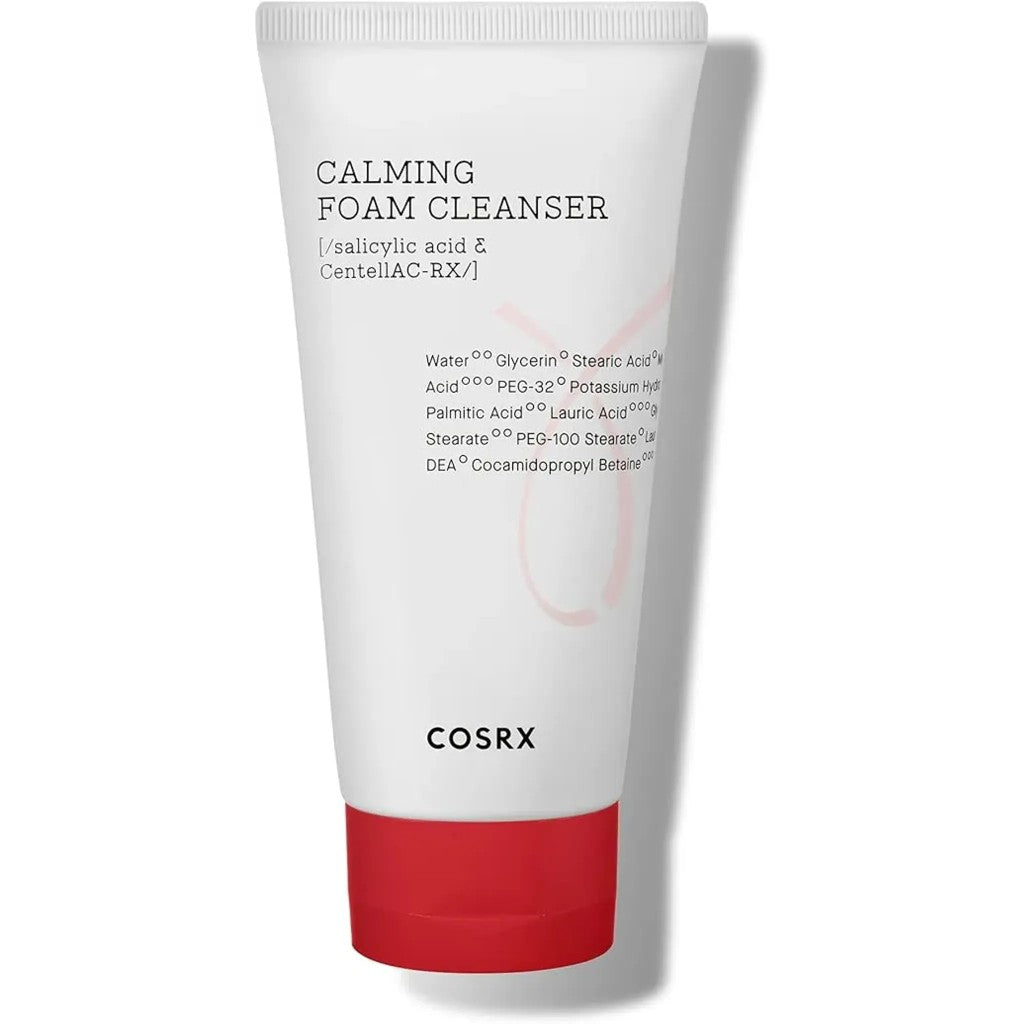 Cosrx Calming Foam Cleanser tube on a white background