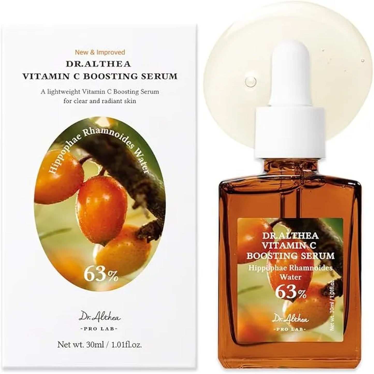 Dr. Althea Vitamin C Boosting Serum with packaging on a white background