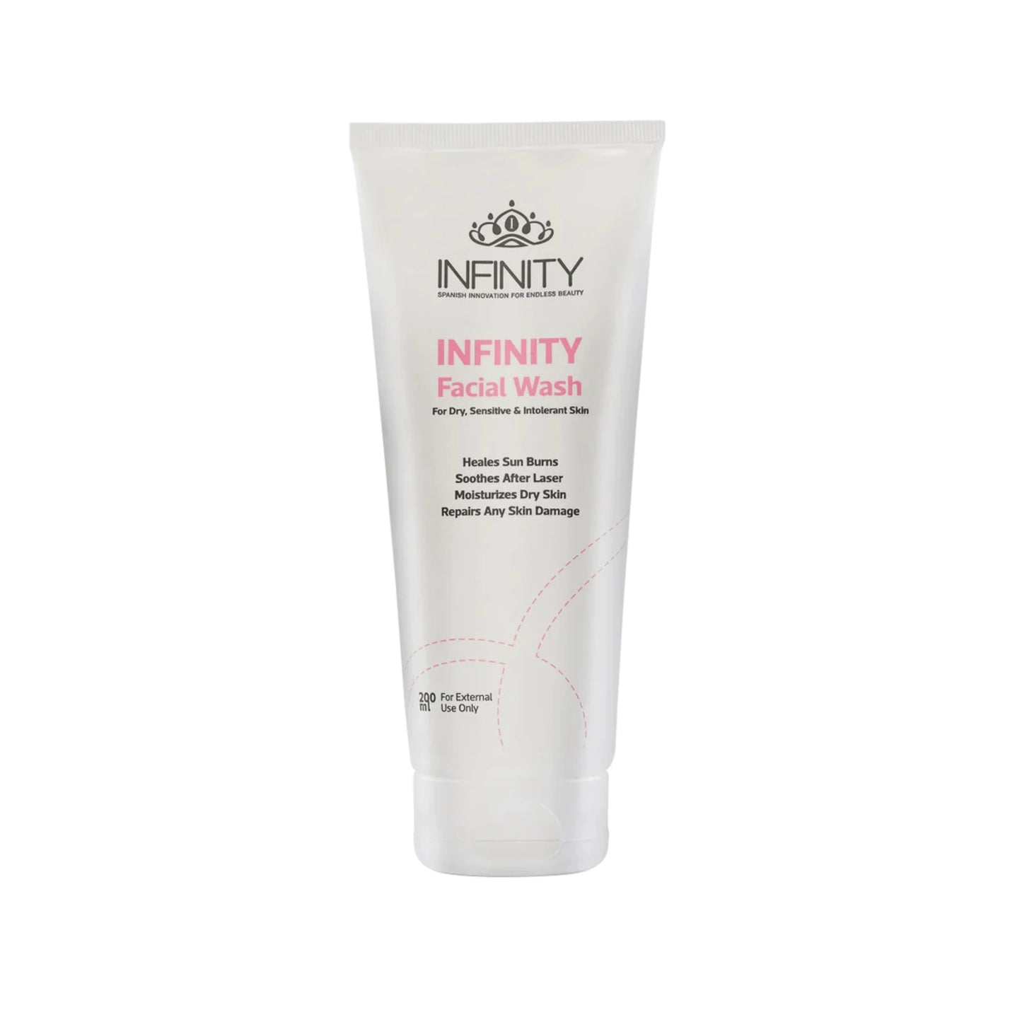 "Infinity Facial Wash 200ml for gentle cleansing and refreshing the skin"
