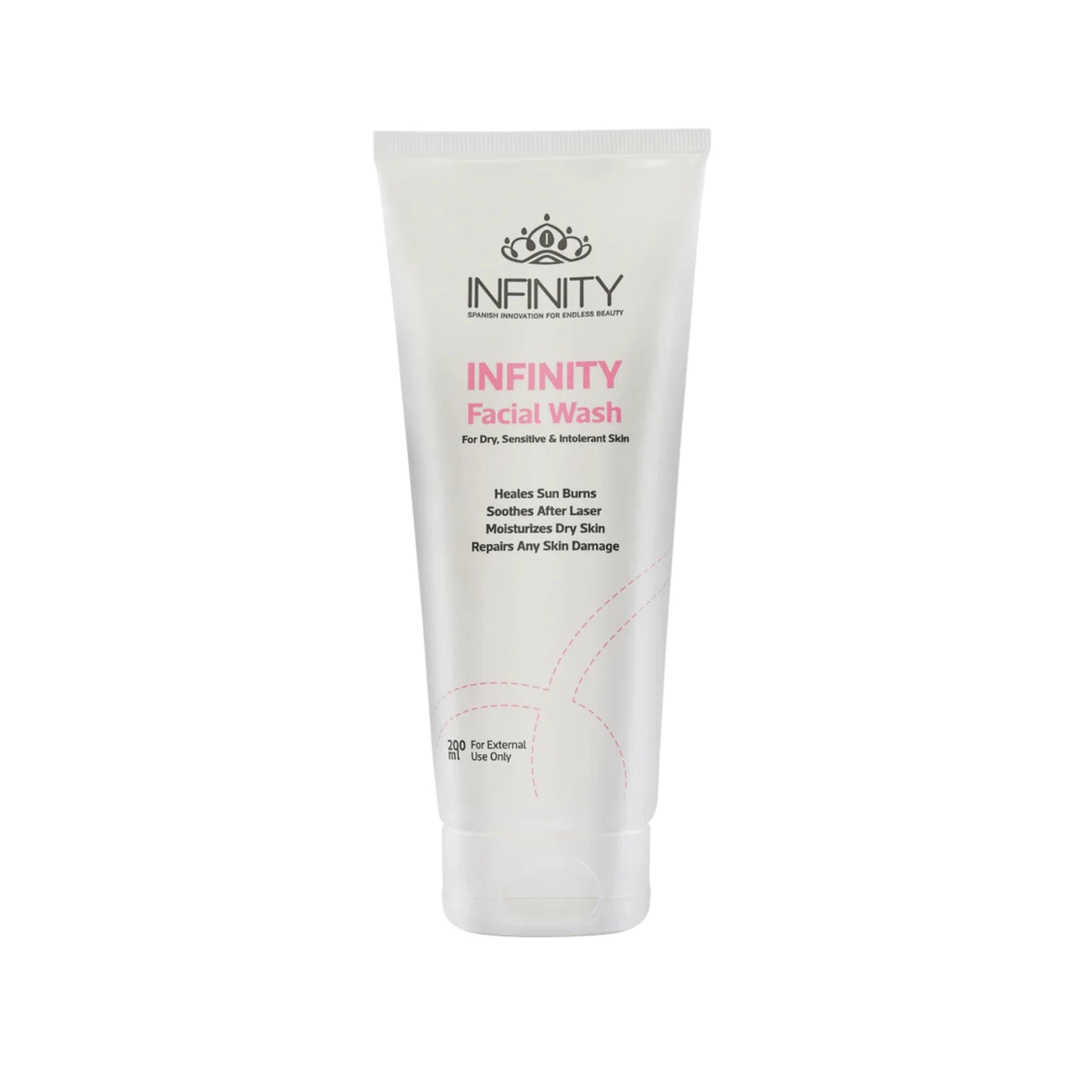 "Infinity Facial Wash 200ml for gentle cleansing and refreshing the skin"