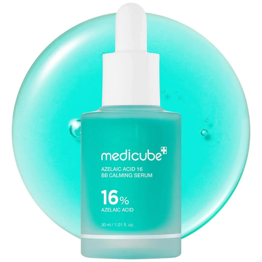 Medicube Azelac Acid 16 BB Calming Serum bottle with dropper on a white background