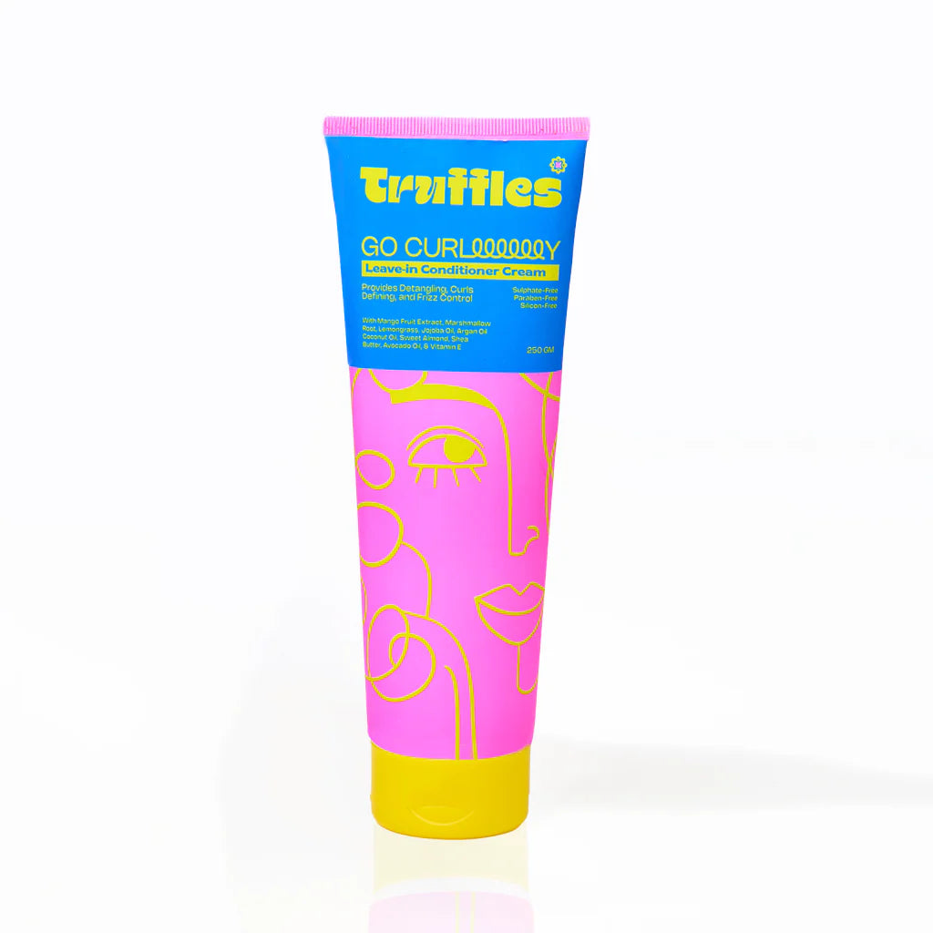 "Truffles Go Curly Leave-In Conditioner Cream 250ml for defining curls and reducing frizz"
